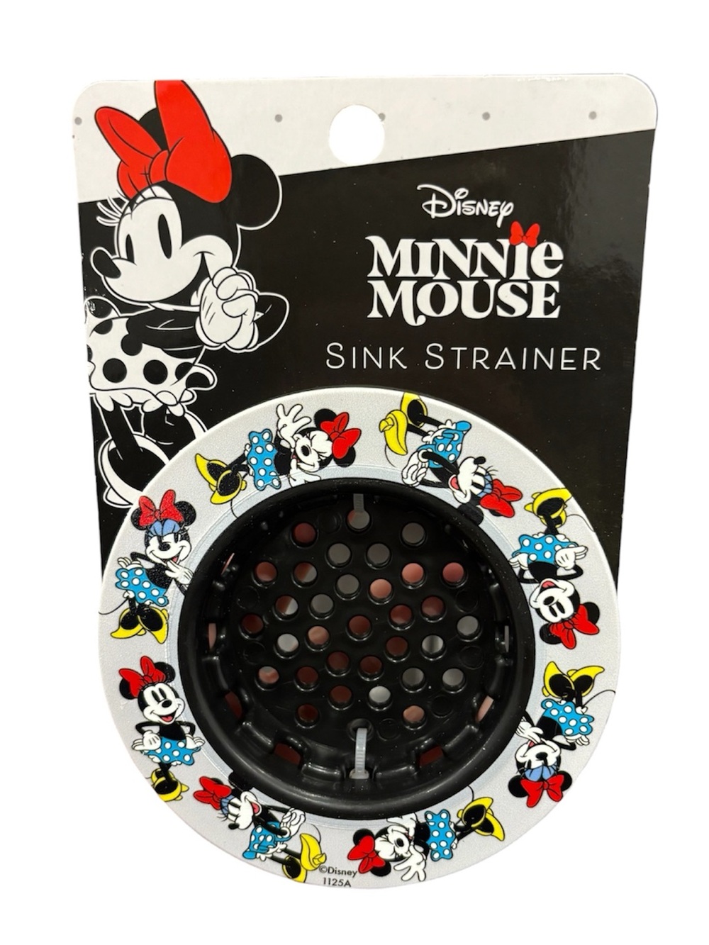 Disney Minnie Mouse Sink Strainer - Black with Red, Blue, Yellow Accents NEW